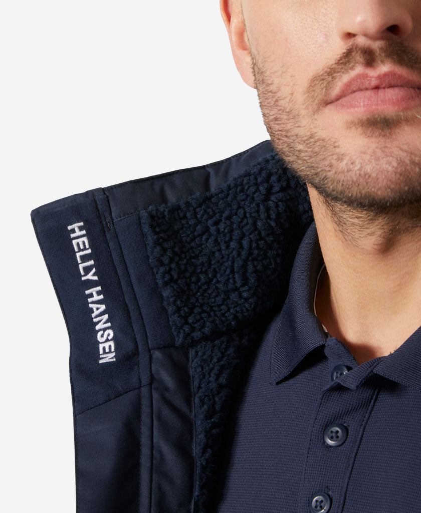 CREW HOODED PILE JACKET, Navy