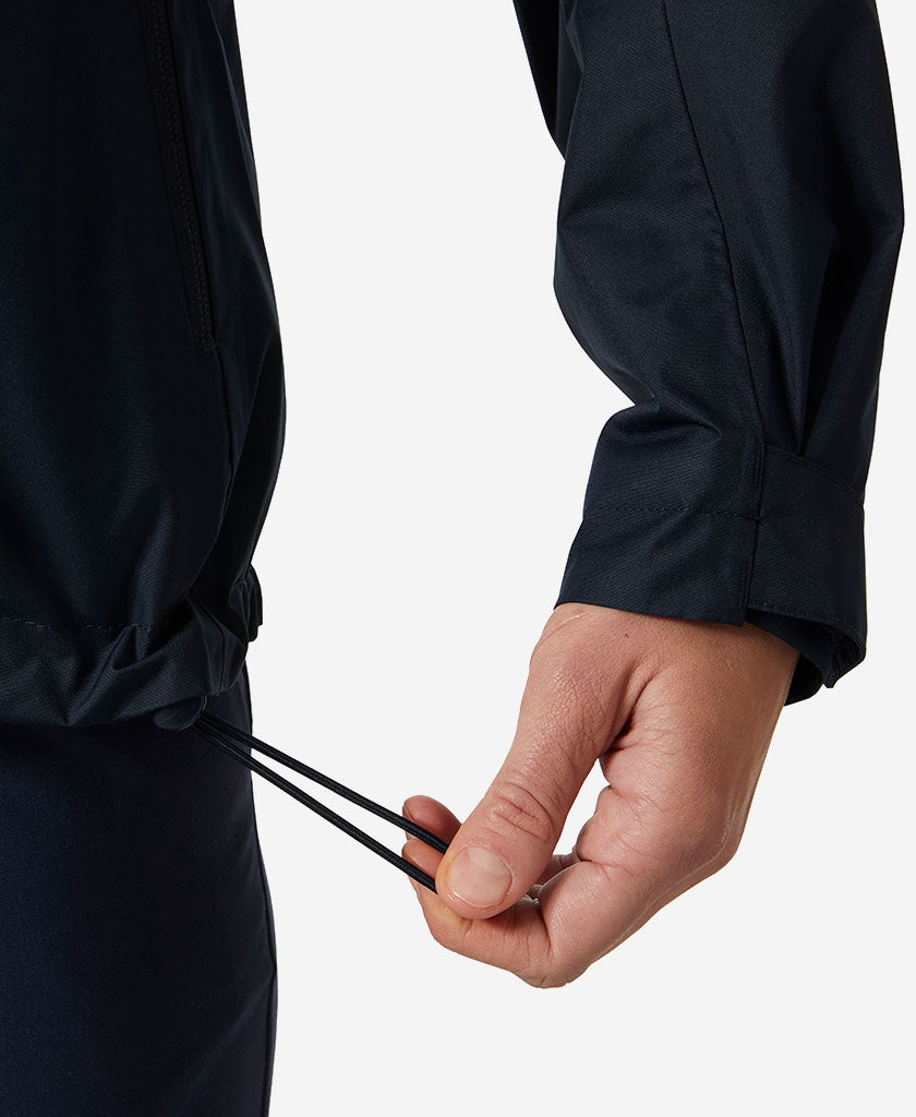 W CREW HOODED PILE JACKET, Navy