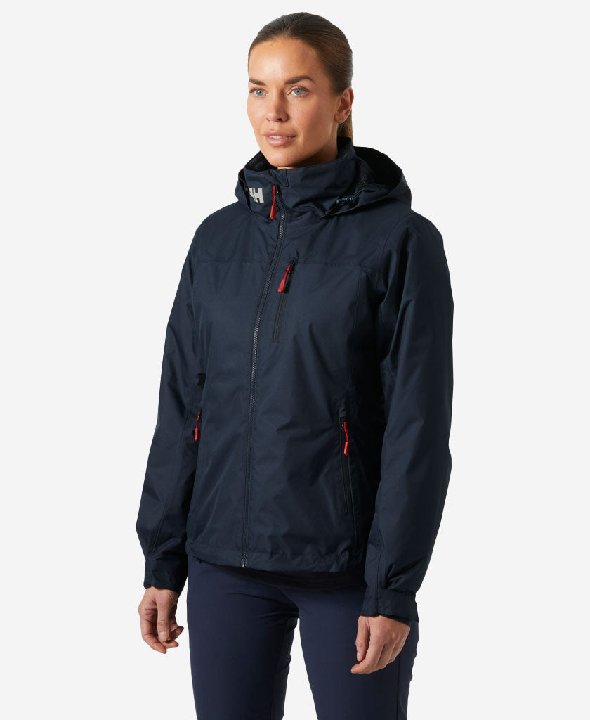 W CREW HOODED PILE JACKET, Navy