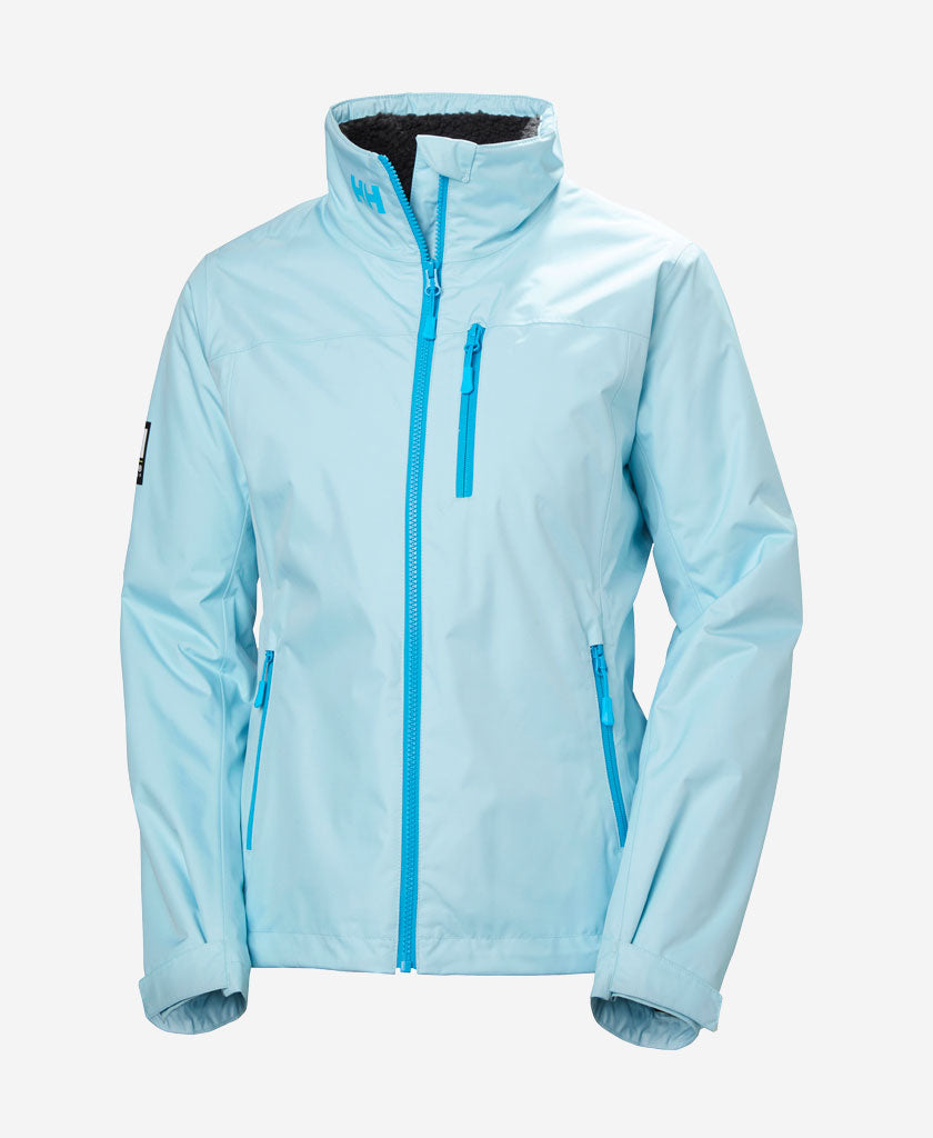 WOMENS CREW HOODED PILE JACKET, Light Cyan | Helly Hansen NZ