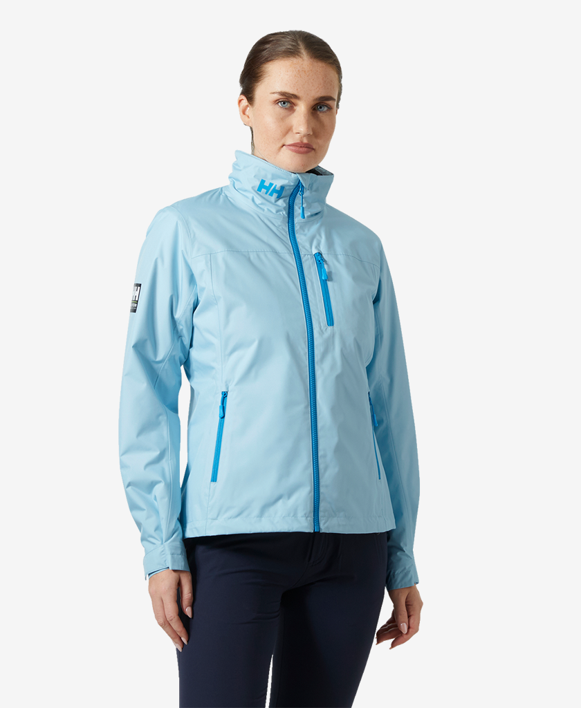 Cyan Jacket WOMENS CREW HOODED PILE JACKET, Light Cyan | Helly Hansen NZ