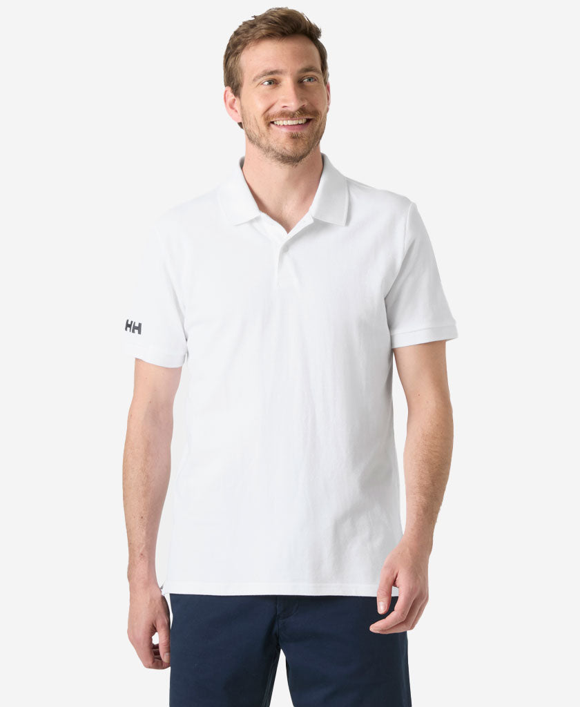 CREW POLO PIQUE, White