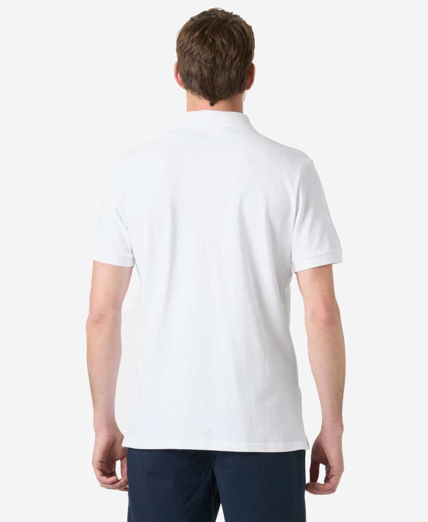 CREW POLO PIQUE, White