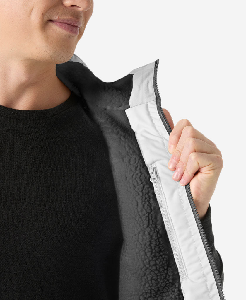 CREW PILE VEST, Grey Fog