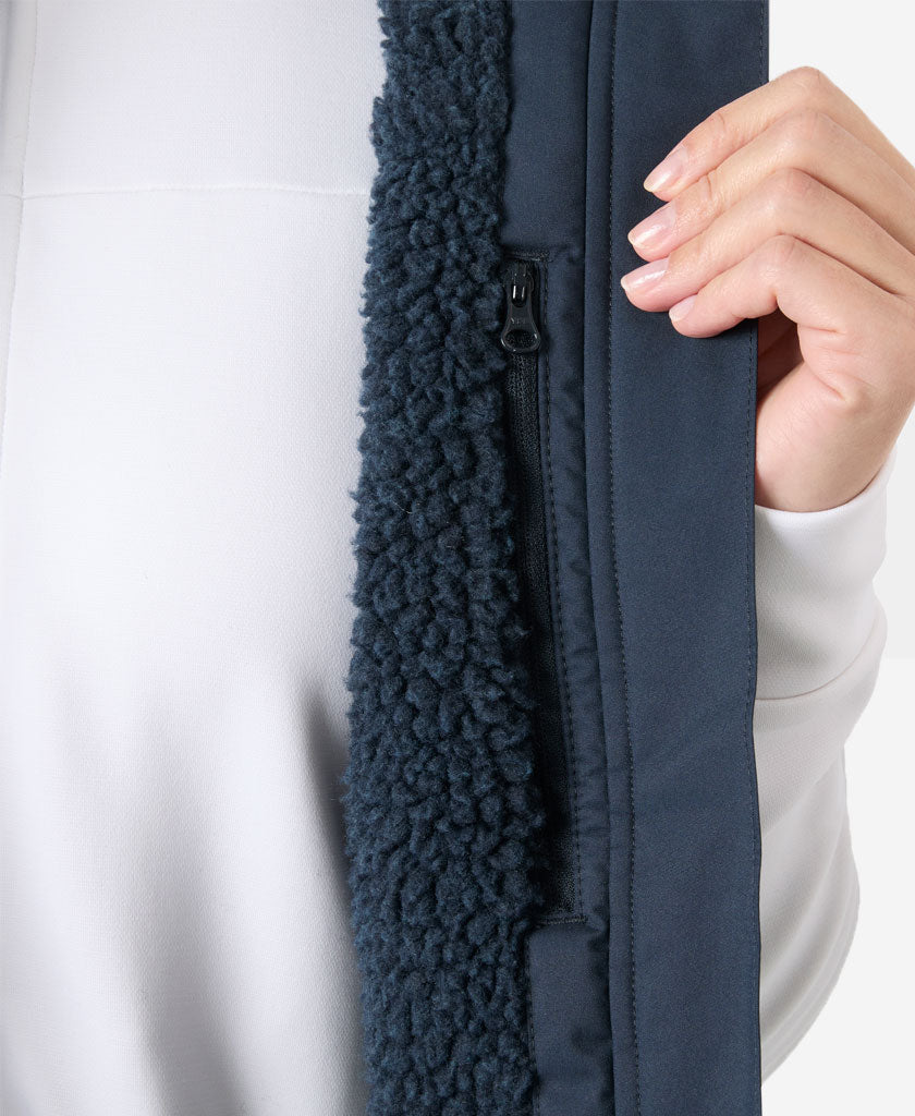 W CREW PILE VEST, Navy