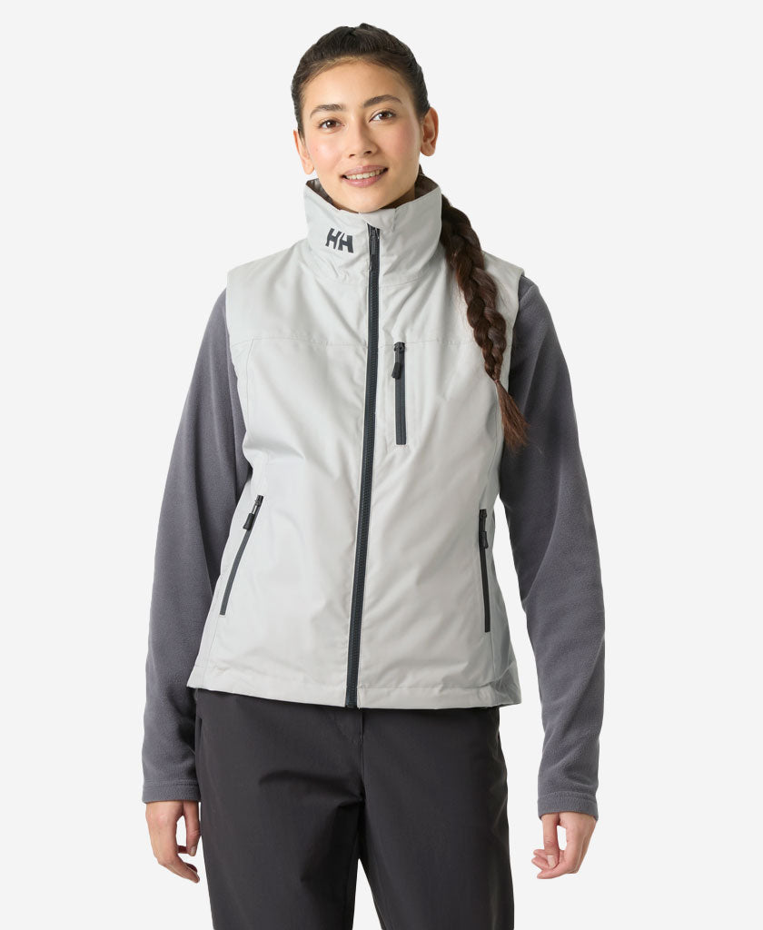 W CREW PILE VEST, Grey Fog