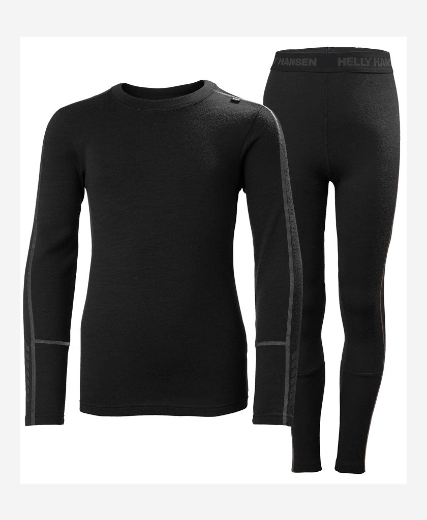 JR LIFA MERINO MIDWEIGHT SET, Black