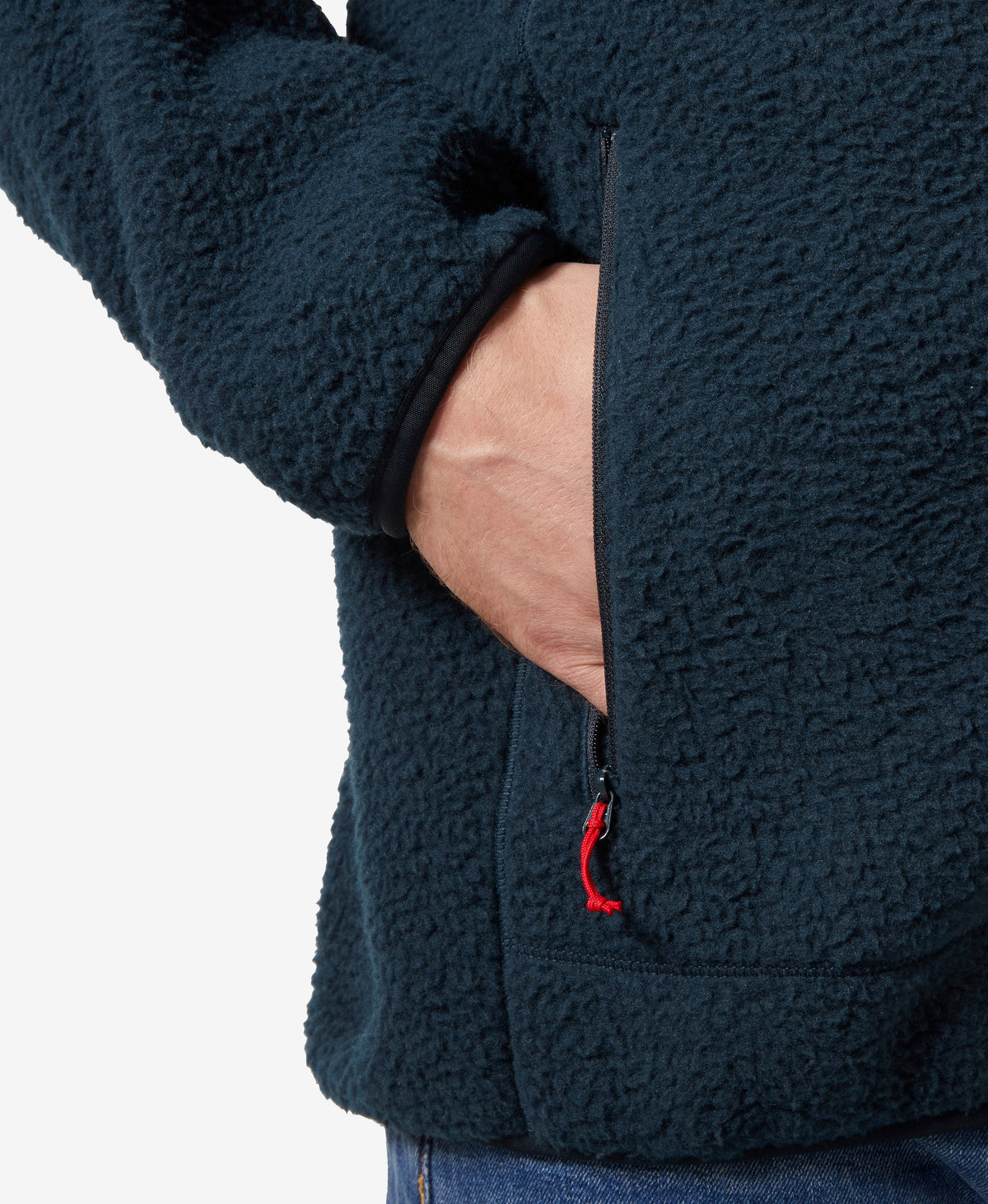 PANORAMA PILE BLOCK JACKET, Navy