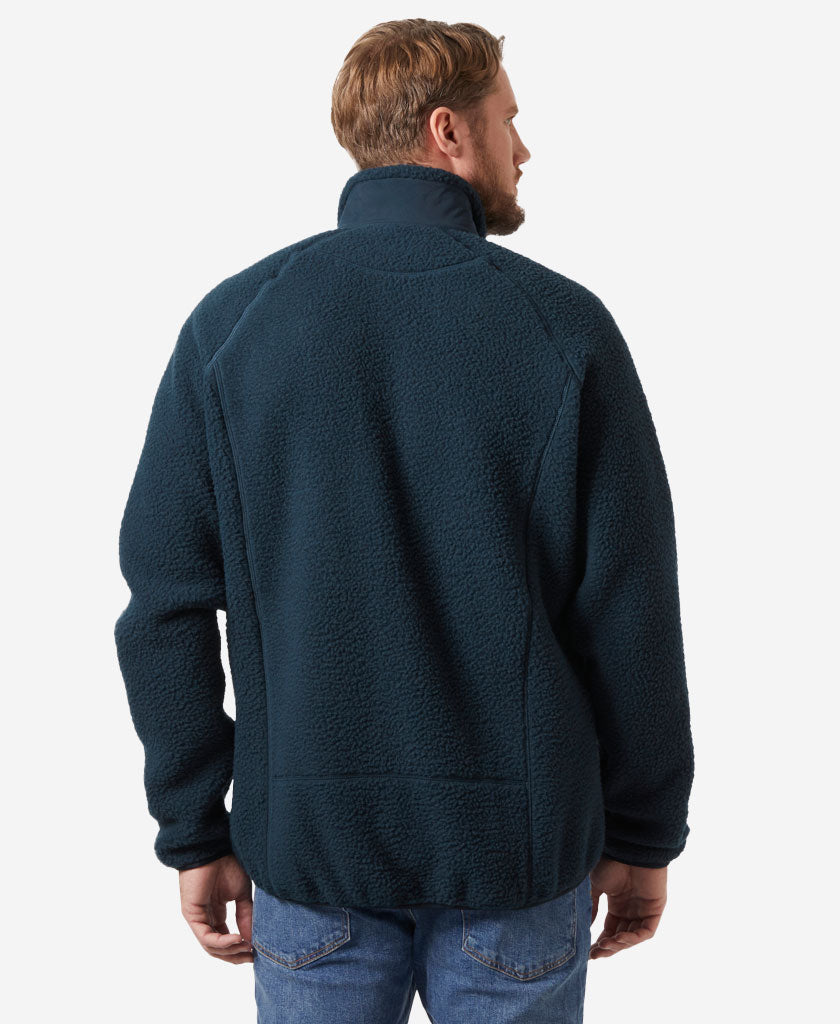 PANORAMA PILE BLOCK JACKET, Navy