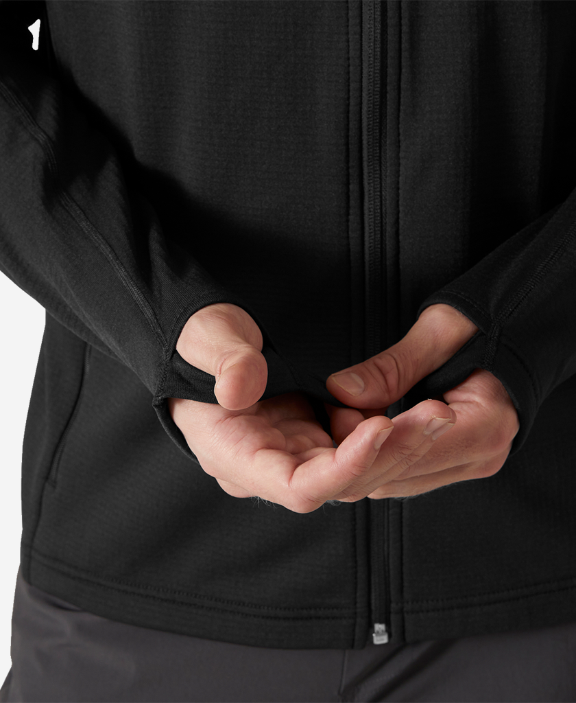 VERSALITE HOODED FLEECE JACKET, Black
