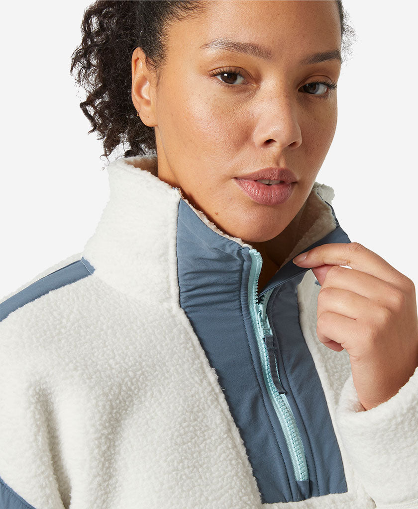W IMPERIAL PILE ZIP PULLOVER, Snow