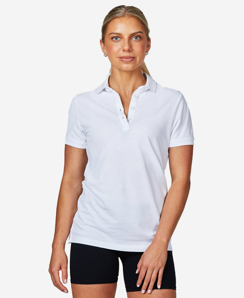 W CREW PIQUE 2 POLO, White