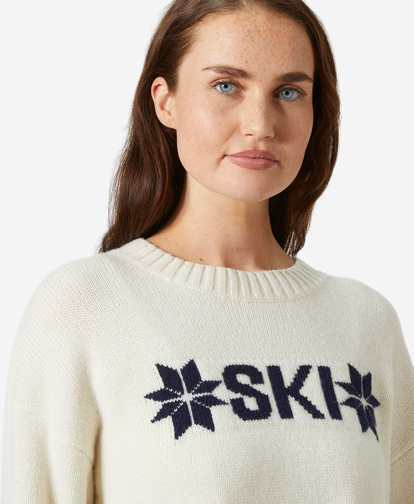W BLISS SKI KNIT SWEATER, Cream