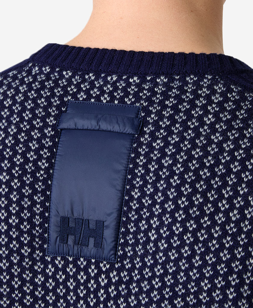 AFTON KNIT SWEATER, Navy Fairisle