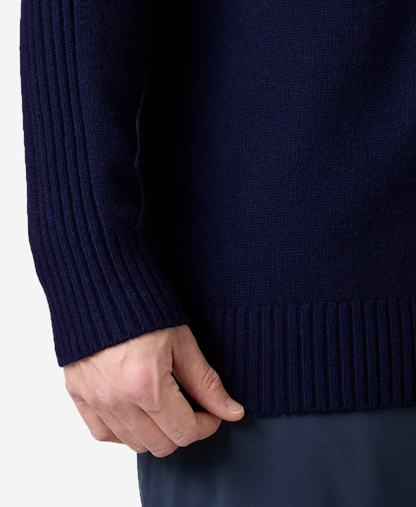 AFTON KNIT SWEATER, Navy Fairisle