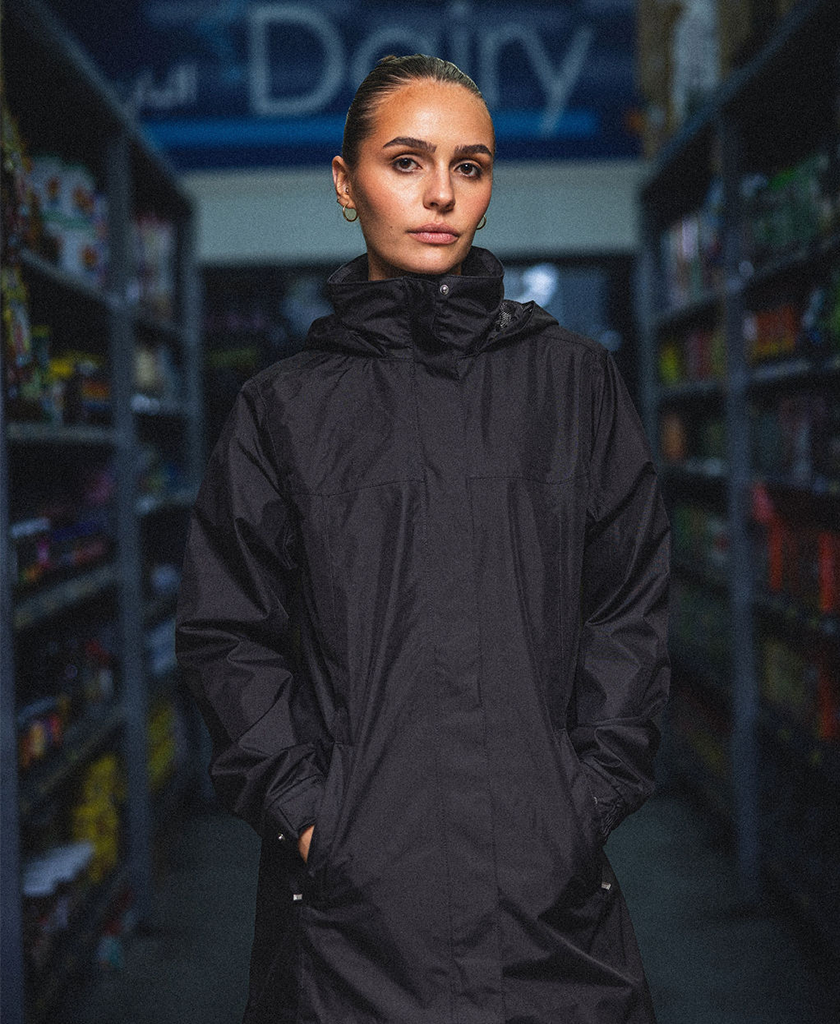 W ADEN LONG JACKET, Black